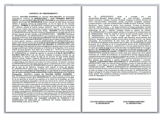 Formato Contrato De Arrendamiento Para Casas Apartamentos